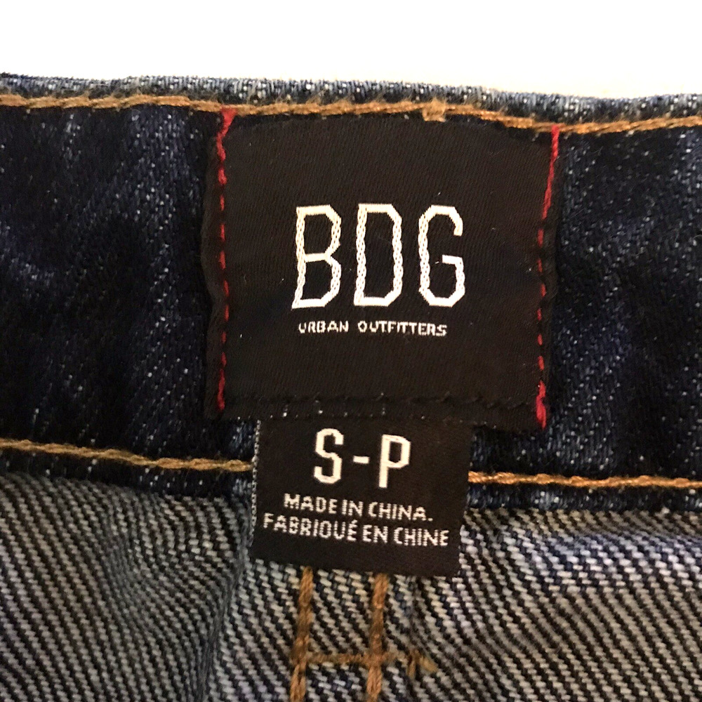 BDG Denim Skirt Womens Small Urban Outfitters Asymmetrical Mini Frayed Hem NEW - Picture 2 of 6